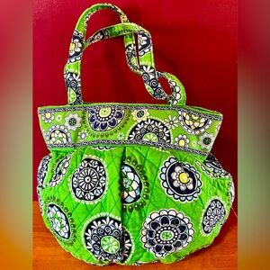 Retired Vera Bradley Quilted Cupcakes Green Reversible Tote Baby Bag Shoulder